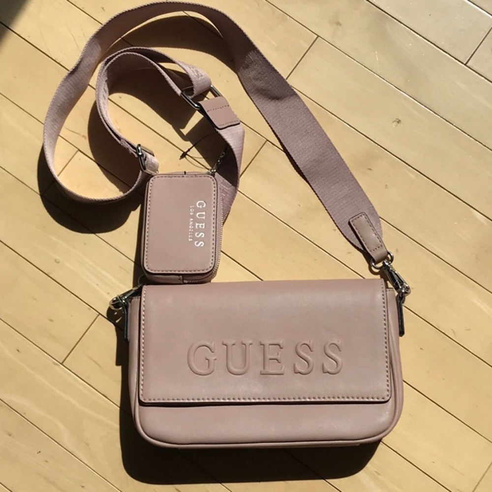 NWOT GUESS small shoulder dusty pink cross body bag purse